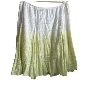 Ruby Rd Maxi Skirt Women 24W Yellow Gradient Tier Boho Chic‎ Cowgirl Western Y2K